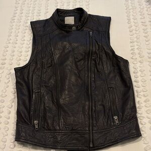 Halogen Leather Moto Vest